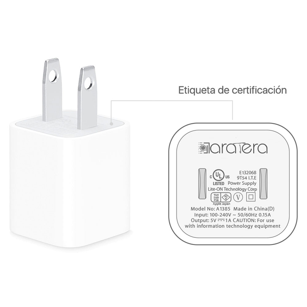 Adaptador de pared USB 5V - 1A para iPhone